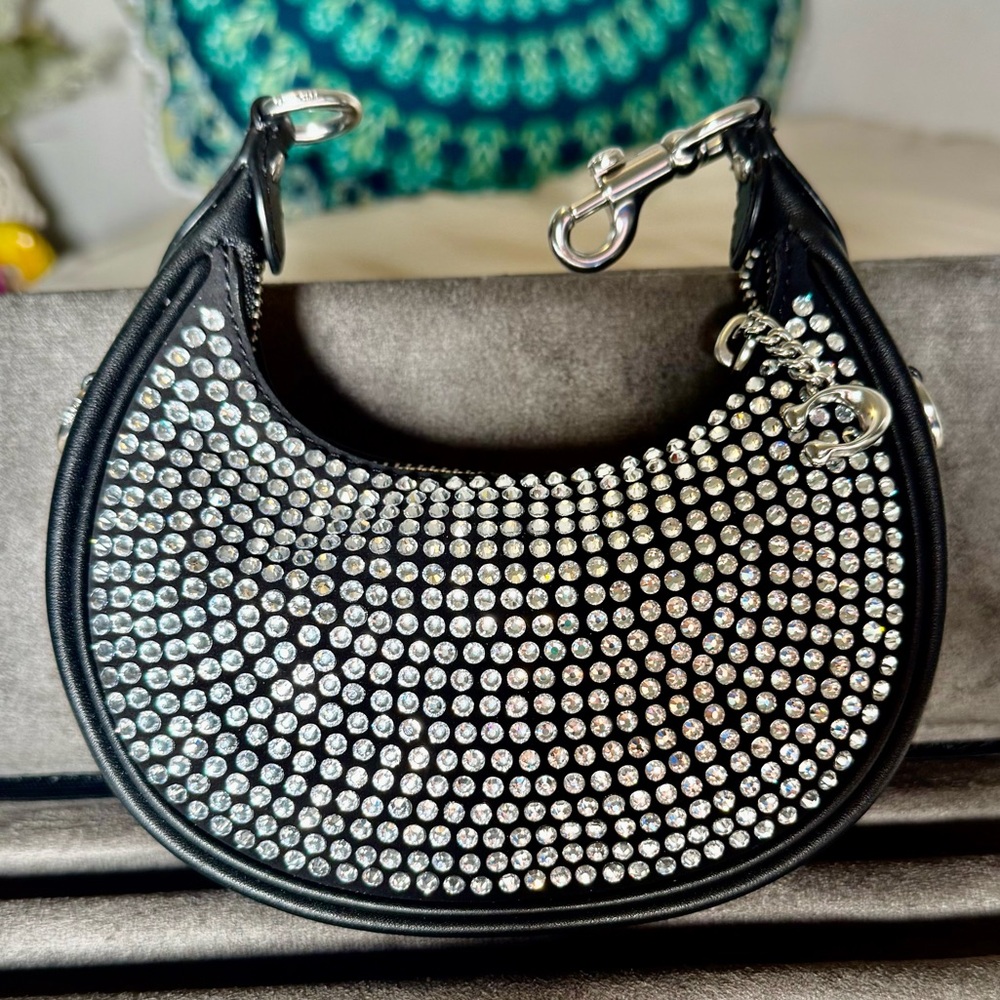 Coach Black and Silver Crystal Mini Jonie Bag NBW